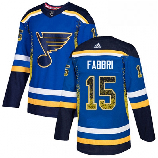 Mens Adidas St Louis Blues 15 Robby Fabbri Authentic Blue Drift Fashion NHL Jersey