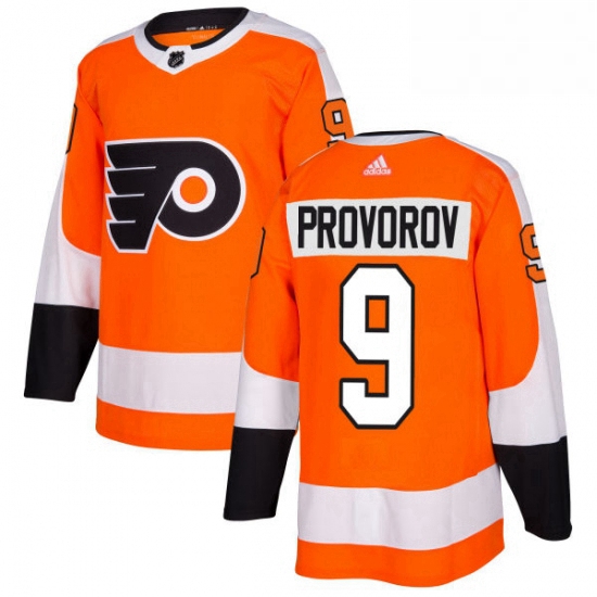 Mens Adidas Philadelphia Flyers 9 Ivan Provorov Authentic Orange Home NHL Jersey