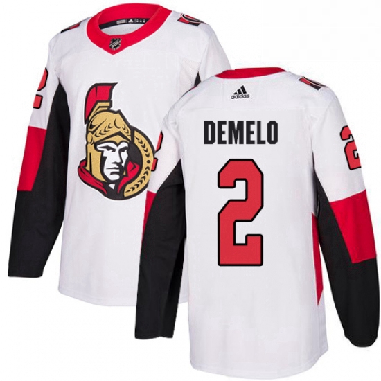 Mens Adidas Ottawa Senators 2 Dylan DeMelo Authentic White Away 