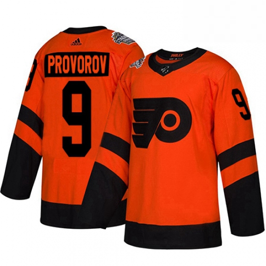 Mens Adidas Philadelphia Flyers 9 Ivan Provorov Orange Authentic 2019 Stadium Series Stitched NHL Je