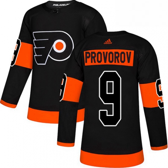 Mens Adidas Philadelphia Flyers 9 Ivan Provorov Premier Black Alternate NHL Jersey