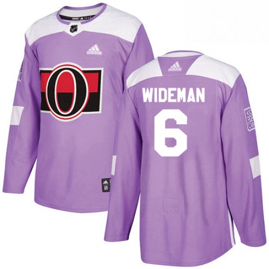 Mens Adidas Ottawa Senators 6 Chris Wideman Authentic Purple Fights Cancer Practice NHL Jersey