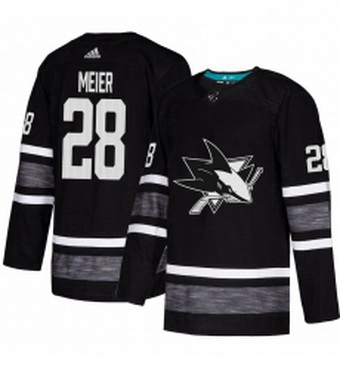 Mens Adidas San Jose Sharks 28 Timo Meier Black 2019 All Star Game Parley Authentic Stitched NHL Jer