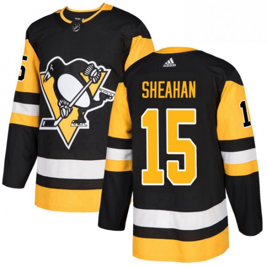 Mens Adidas Pittsburgh Penguins 15 Riley Sheahan Authentic Black