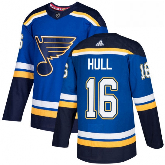 Mens Adidas St Louis Blues 16 Brett Hull Premier Royal Blue Home NHL Jersey