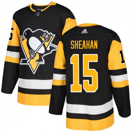 Mens Adidas Pittsburgh Penguins 15 Riley Sheahan Premier Black Home NHL Jersey