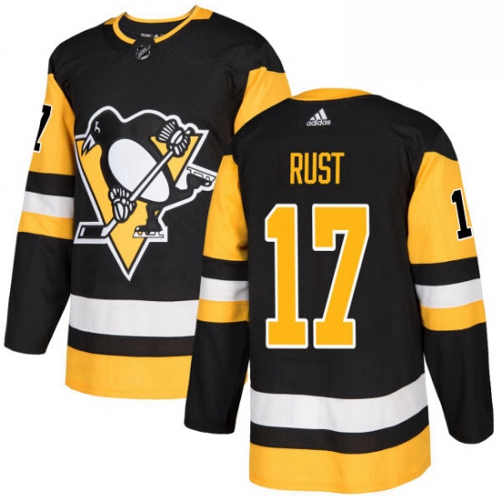 Mens Adidas Pittsburgh Penguins 17 Bryan Rust Authentic Black Ho
