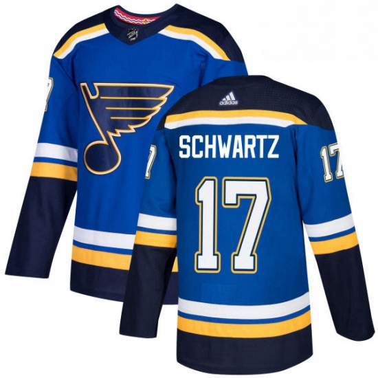 Mens Adidas St Louis Blues 17 Jaden Schwartz Authentic Royal Blue Home NHL Jersey