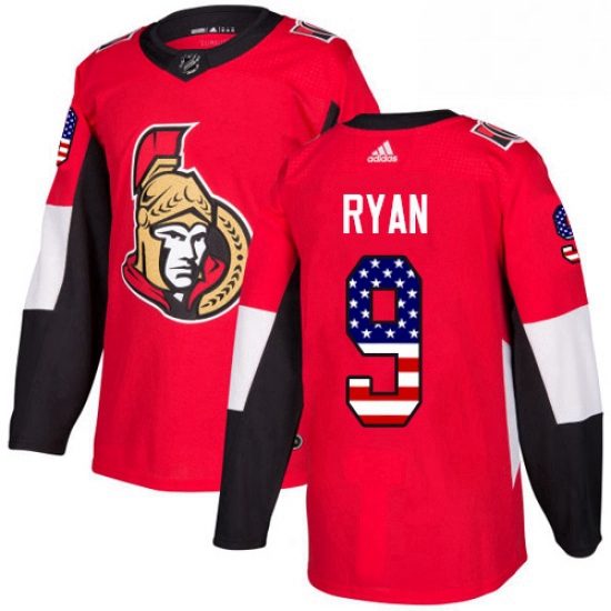 Mens Adidas Ottawa Senators 9 Bobby Ryan Authentic Red USA Flag Fashion NHL Jersey