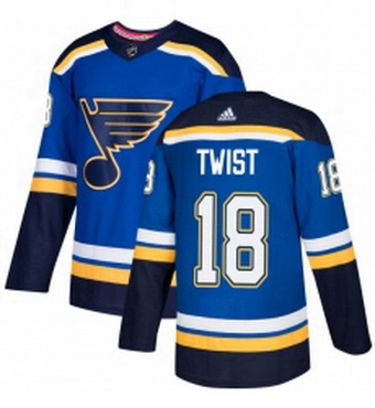 Mens Adidas St Louis Blues 18 Tony Twist Premier Royal Blue Home NHL Jersey