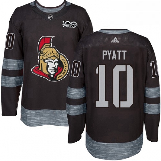 Mens Adidas Ottawa Senators 10 Tom Pyatt Authentic Black 1917 2017 100th Anniversary NHL Jersey