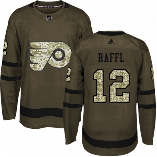 Mens Adidas Philadelphia Flyers 12 Michael Raffl Premier Green Salute to Service NHL Jersey