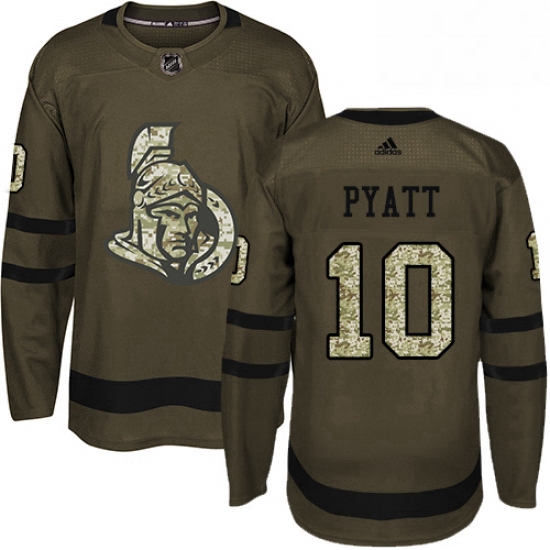 Mens Adidas Ottawa Senators 10 Tom Pyatt Authentic Green Salute 