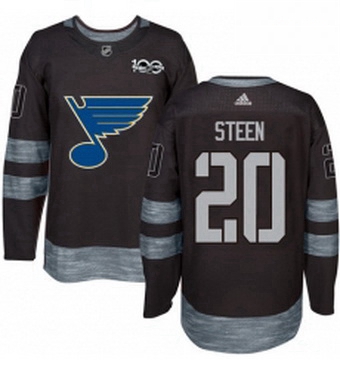 Mens Adidas St Louis Blues 20 Alexander Steen Authentic Black 1917 2017 100th Anniversary NHL Jersey