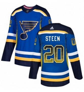 Mens Adidas St Louis Blues 20 Alexander Steen Authentic Blue Drift Fashion NHL Jersey