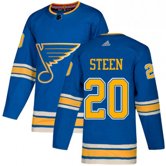 Mens Adidas St Louis Blues 20 Alexander Steen Blue Alternate Authentic Stitched NHL Jersey