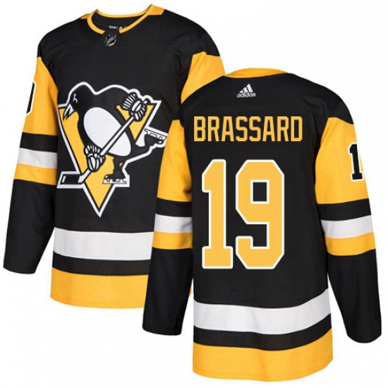 Mens Adidas Pittsburgh Penguins 19 Derick Brassard Authentic Bla