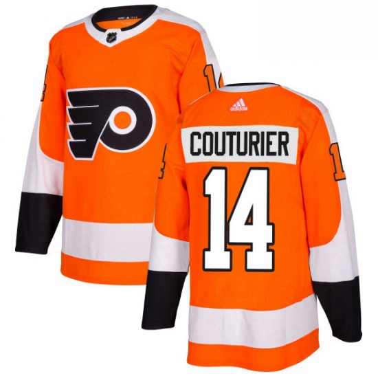 Mens Adidas Philadelphia Flyers 14 Sean Couturier Premier Orange Home NHL Jersey