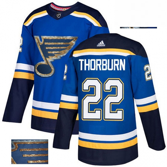 Mens Adidas St Louis Blues 22 Chris Thorburn Authentic Royal Blu