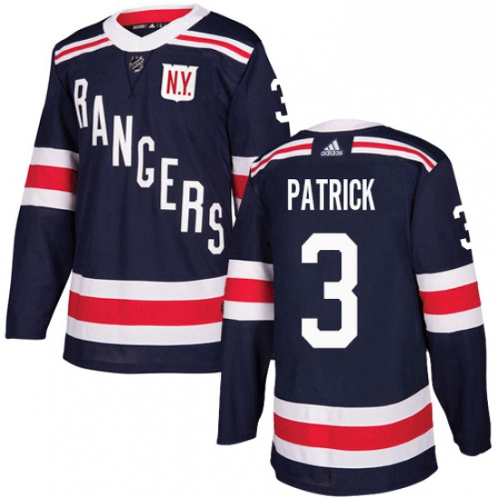 Mens Adidas New York Rangers 3 James Patrick Authentic Navy Blue 2018 Winter Classic NHL Jersey