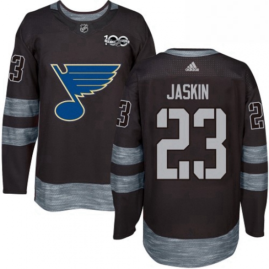 Mens Adidas St Louis Blues 23 Dmitrij Jaskin Authentic Black 1917 2017 100th Anniversary NHL Jersey