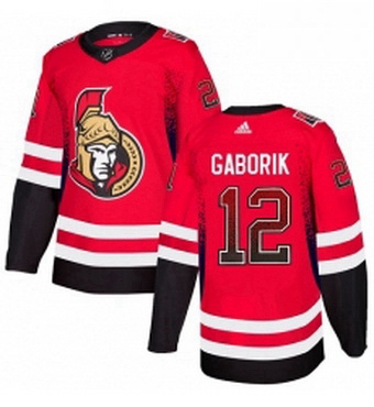 Mens Adidas Ottawa Senators 12 Marian Gaborik Authentic Red Drift Fashion NHL Jersey