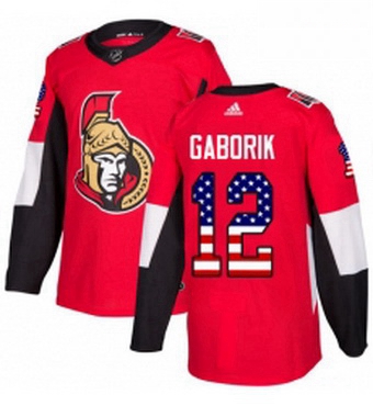 Mens Adidas Ottawa Senators 12 Marian Gaborik Authentic Red USA Flag Fashion NHL Jersey