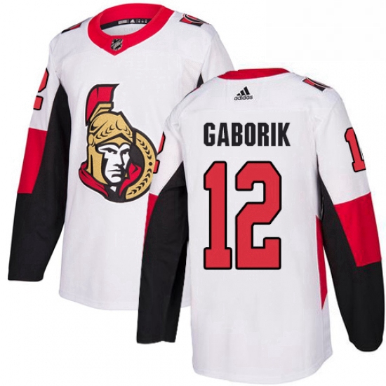 Mens Adidas Ottawa Senators 12 Marian Gaborik Authentic White Away NHL Jersey