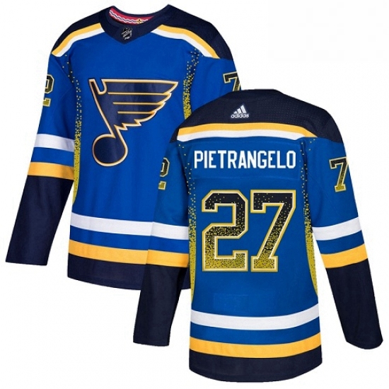 Mens Adidas St Louis Blues 27 Alex Pietrangelo Authentic Blue Drift Fashion NHL Jersey