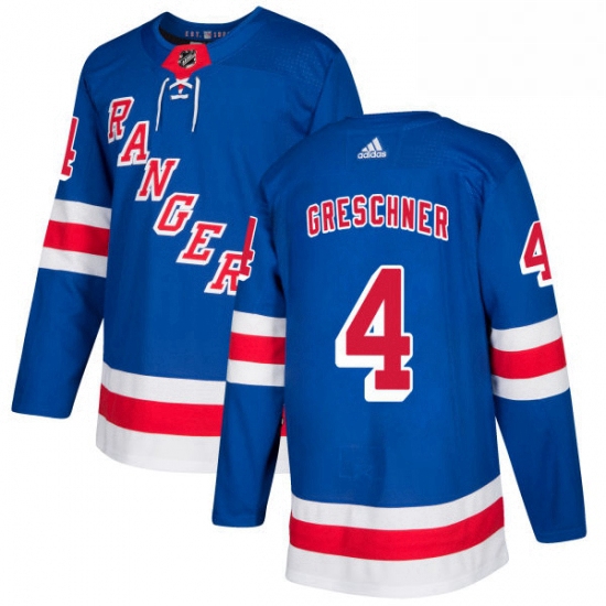 Mens Adidas New York Rangers 4 Ron Greschner Premier Royal Blue Home NHL Jersey