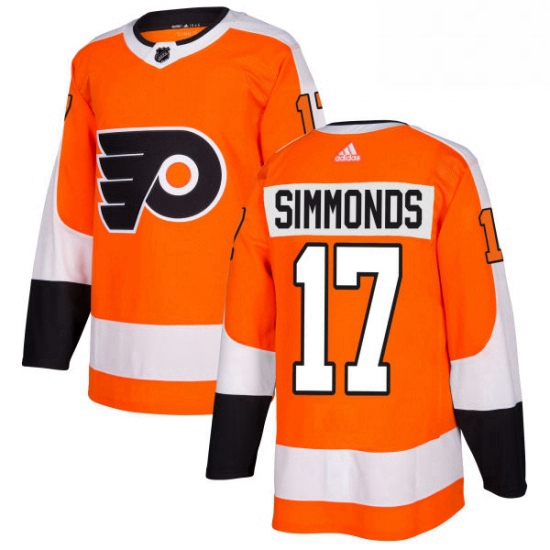 Mens Adidas Philadelphia Flyers 17 Wayne Simmonds Authentic Orange Home NHL Jersey