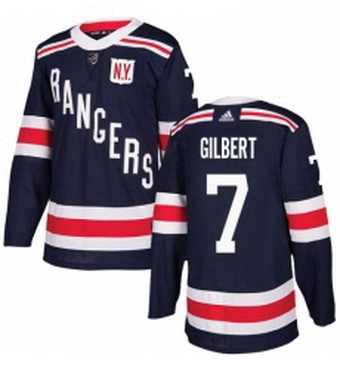 Mens Adidas New York Rangers 7 Rod Gilbert Authentic Navy Blue 2018 Winter Classic NHL Jersey