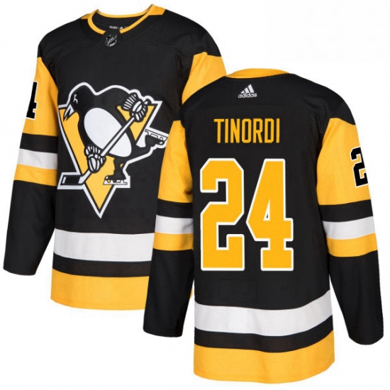 Mens Adidas Pittsburgh Penguins 24 Jarred Tinordi Authentic Black Home NHL Jersey