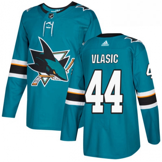 Mens Adidas San Jose Sharks 44 Marc Edouard Vlasic Authentic Teal Green Home NHL Jersey