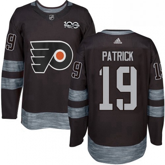 Mens Adidas Philadelphia Flyers 19 Nolan Patrick Authentic Black 1917 2017 100th Anniversary NHL Jer