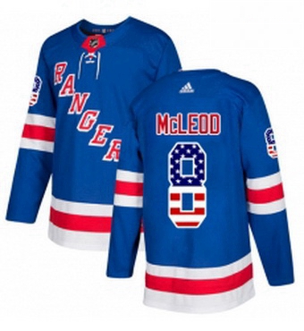 Mens Adidas New York Rangers 8 Cody McLeod Authentic Royal Blue USA Flag Fashion NHL Jersey