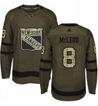 Mens Adidas New York Rangers 8 Cody McLeod Premier Green Salute to Service NHL Jersey