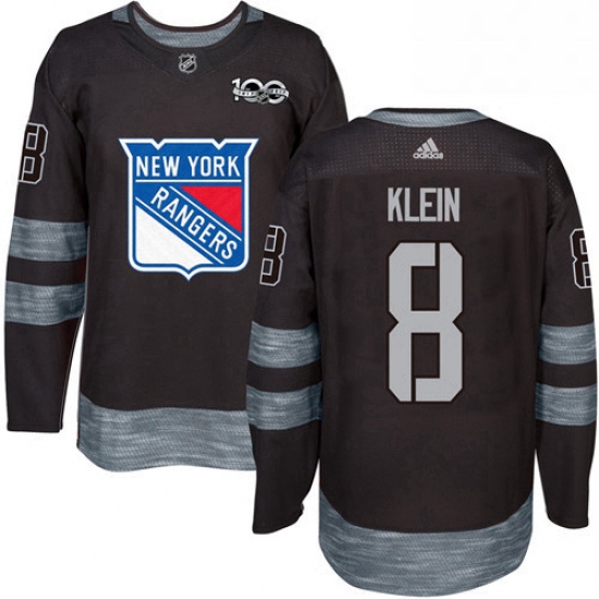 Mens Adidas New York Rangers 8 Kevin Klein Authentic Black 1917 2017 100th Anniversary NHL Jersey