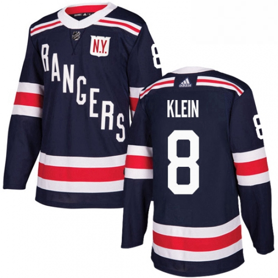 Mens Adidas New York Rangers 8 Kevin Klein Authentic Navy Blue 2018 Winter Classic NHL Jersey