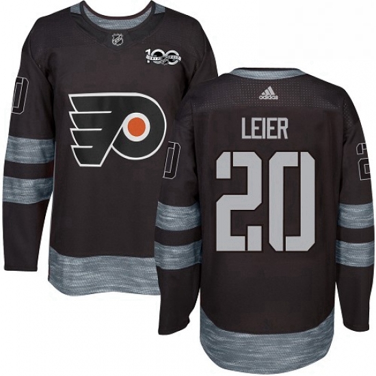 Mens Adidas Philadelphia Flyers 20 Taylor Leier Authentic Black 1917 2017 100th Anniversary NHL Jers