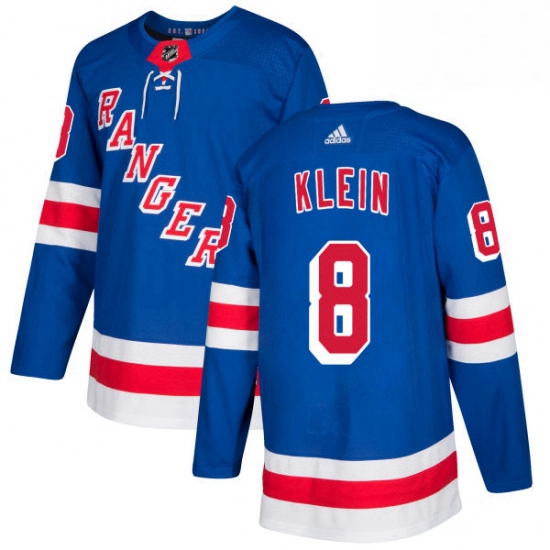 Mens Adidas New York Rangers 8 Kevin Klein Authentic Royal Blue Home NHL Jersey