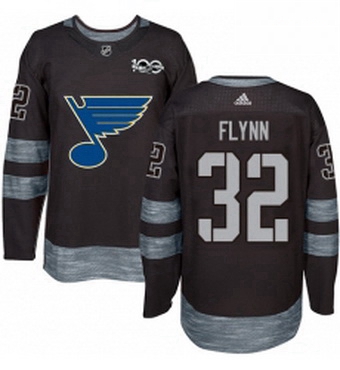 Mens Adidas St Louis Blues 32 Brian Flynn Authentic Black 1917 2017 100th Anniversary NHL Jersey