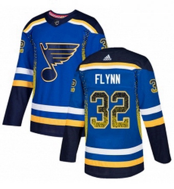 Mens Adidas St Louis Blues 32 Brian Flynn Authentic Blue Drift Fashion NHL Jersey