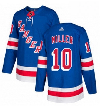 Mens Adidas New York Rangers 10 JT Miller Authentic Royal Blue Home NHL Jersey