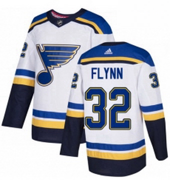 Mens Adidas St Louis Blues 32 Brian Flynn Authentic White Away NHL Jersey