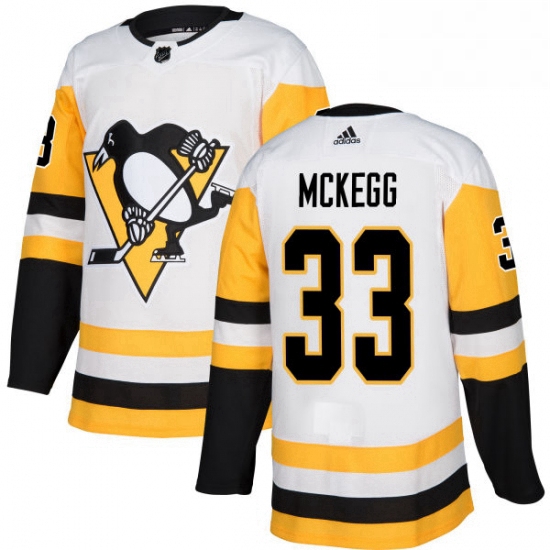 Mens Adidas Pittsburgh Penguins 33 Greg McKegg Authentic White Away NHL Jersey