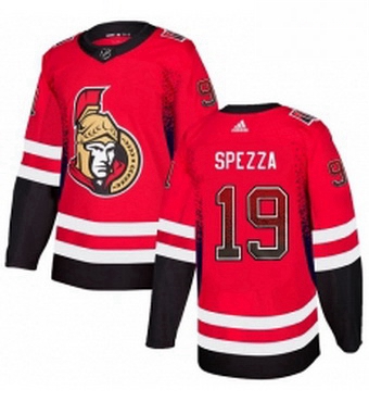 Mens Adidas Ottawa Senators 19 Jason Spezza Authentic Red Drift Fashion NHL Jersey