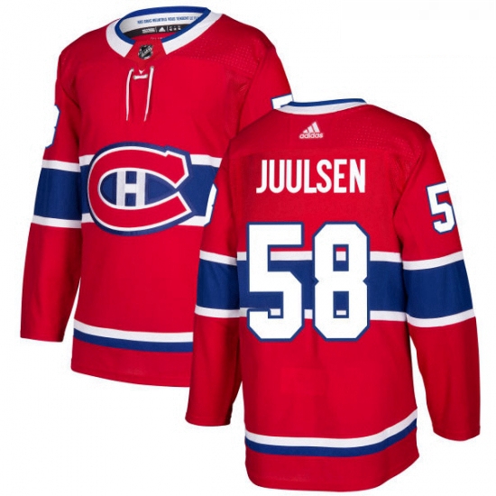 Youth Adidas Montreal Canadiens 58 Noah Juulsen Premier Red Home NHL Jersey