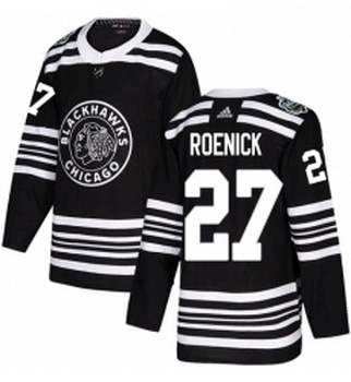 Youth Adidas Chicago Blackhawks 27 Jeremy Roenick Authentic Black 2019 Winter Classic NHL Jersey