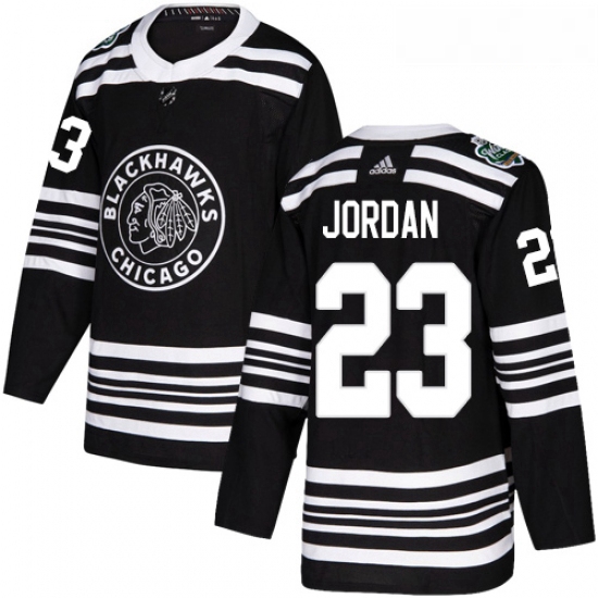 Youth Adidas Chicago Blackhawks 23 Michael Jordan Authentic Black 2019 Winter Classic NHL Jersey